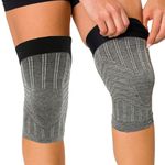 Zensah Compression Knee Sleeve - Relieve Knee Pain, Treat Runners Knee, Patella Support (Large, Pair - Heather Grey)
