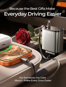 LISEN Retractable Car Charger 69W – Fast USB Car Adapter