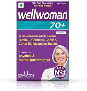 WELLWOMAN 70+ Multivitamins For Women Over Age 70 With Biotin, Isoflavones, Zinc, Vitamind To Support Physical & Mental Health, Improve Cognitive Function & Energy Levels Vegetarian 30 Tablets