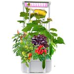 eSuperegrow Hydroponics Growing System,Smart Hydroponic Gardening System with LED Grow Light,Indoor Garden Hydroponic Herb Grow Kit with Climbing Trellis for Short Tomato,Basil,Pepper,Cucumber