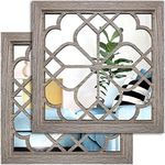 Wocred 2 PCS Square Wall Mirror,Gor