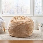 Mollismoons Designer Bean Bags Fur Bean Bag with Beans Gold Color Bean Bag with Beans Filled XXXL