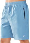 NORTHYARD Men's Athletic Running Shorts Quick Dry Workout Shorts Lightweight Sports Gym Basketball Shorts Hiking Exercise SkyBlue-7 inches M