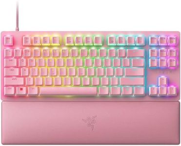 Razer Huntsman V2 TKL Optical Gaming Keyboard: Linear Optical Switches - 8000Hz Polling Rate - Doubleshot PBT Keycaps - Dedicated Media Keys & Dial - Ergonomic Wrist Rest - Snap Tap - Quartz