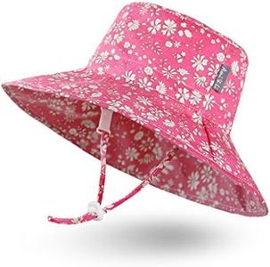 Ami&Li Toddler Sun Hats Wide Brim Beach Pool Swim Adjustable Kids Bucket Hats Babys UV Sun Protection All Seasons Hat