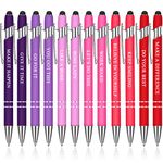 Zonon 12 Pieces Inspirational Motivational Pens Fine Point Smooth Writing Pens Fun Quotes Ballpoint Pens School Office Gifts for Corworkers Students(Pink Purple Colors,Boss Lady)