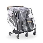 SeedFuture Double Stroller Rain Cover Side By Side Universal, Stroller Accessories Rain Cover for Double Pram Pushchair Outdoor Travel, Waterproof and Windproof Weather Shield for Baby Car Raincover