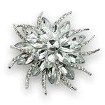 seven wolves Women's Austrian Crystal Brooch Wedding Flower Leaf Bouquet Brooch, Crystal Metal Rhinestone, no gemstone