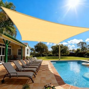 Artpuch 20'X26'Sun Shade Sail Canopy Shade Rectangle Cloth Fabric Sunlight Block Patio Pergola Cover Deck Awning for Outdoor Backyard Roof Shading Sand