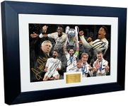 12x8 A4 Real Madrid 2024 Champions Leagues Winners Bellingham Vinicius Junior Carvajal Modric Kroos Nacho Ancelotti Autographed Signed Photo Photograph Picture Frame Football Soccer Poster Gift