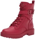 GUESS Women's Orana Combat Boot, Red, 5.5 UK