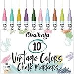 Extra Fine Tip Liquid Chalk Pens for Chalkboard, Blackboards, Window, Bistro (10 Vintage Colors, 1mm) - Extra Fine Dry Erase Marker Pens