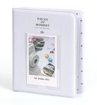 Blueberry 64 Pockets Mini Film Photo Album For Fujifilm Instax Minimini 7S 8 8+ 9 25 26 50S 70 90 10 11 30 55 20 50 7 Liplay Instant Camera 3 Inch Polaroid Picture Name Card Holder (Clay White)