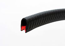 Edge trim Black U extrusion medium size | U Height: 17/32", Grip range: 3/64" - 9/64" | (40 feet)