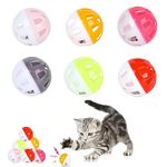 12 PCS Cat Toy Balls,Plastic Ball Cat Toys,Cat Bell Ball,Lattice Balls with Bell Jingle Kitten Toy,Cat Kitten Play Balls for Indoor Kitten Pet Chase Pounce Rattle Play Toys,Random Color (12pcs)