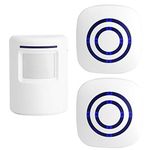 Actpe Motion Sensor Doorbell for Business, Outdoor Doorbell Kit Wireless Entry Warning Infrared Motion Sensor Gong with 2 Plug-in Receivers and 1 PIR Sensor Detector Warning