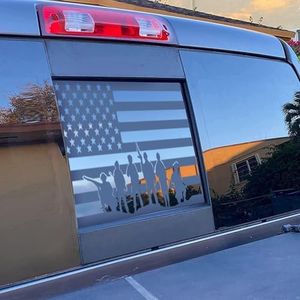 Xinghe for Nissan Frontier 2013-2022, American Flag Decals for Truck Back Middle Window (Matte Black Soldier, for Nissan Frontier 2013-2023)