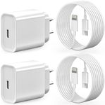 iPhone Fast Chargers, [2-Pack] 20W 