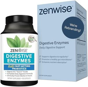 Zenwise Health Digestive Enzymes for Gut Health & Bloating Relief - Multi Enzymes Digestion Supplement with Probiotics, Bromelain & Papaya for Digestive Health Support - Men & Women - 180 Count