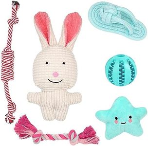 YSQEVN Juguetes para Perros 6 Piezas Juguetes para Morder para Cachorros Interactivos Juguetes de Cuerda Suave Juguetes de Peluche de Chirriantes para Perros Grandes, Medianos y Pequeños