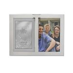 Lawrence Frames 2-Tone Double Opening Panel Picture Frame, 4 by 6-Inch, Brushed Silver Metal and Shiny Metal