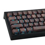 JakeTsai Side Printed keycap-PBT keycaps,Walnut Textures,Shine Through,Double Shot keycaps 75 Percent,dye-sub,Cherry Profile keycaps for Gateron MX Switches Mechanical Keyboard