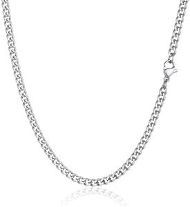 PROSTEEL Stainless Steel Plain Necklace Chains For Jewelry Making Trendy Teens Curb Chain