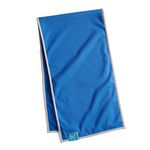 Mission Cooling DuoMax Towel Dual Sided Towel One Terry Side to Dry You, One Evaporative Cooling Side to Cool You, Cools Instantly When Wet, UPF 50 Sun Protection, Yoga, Gym, Neck, Workout- Blue