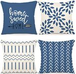 YCOLL Pillow Covers 18x18, Sofa Throw Pillow Covers, Decorative Outdoor Linen Pillow Covers Set of 4 for Couch Sofa Bed and Car 18x18 Inch 45x45 cm (Set of 4)