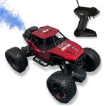 INFINI EV Whomp Offroader High Speed RC Car with Smoke Spray&Light | Certified Durable & Safe | Styled as Rock Crawler/Monster Truck | Rechargeable Remote Control Car for Kids | Made in India, Red