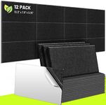 CAHAYA 12 Pack Acoustic Panels Soundproof Insulation Panel Sound Absorbing Noise Reduction Pads Sound Reducing Foam for Office Door Walls (Black)