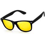 KANASATL Night Driving Sunglasses for Men Women Yellow Shades with UV400 Protection Retro Square Trendy Sun Glasses Classic Frame