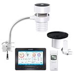 ECOWITT Wireless Weather Stations, Large Display Wi-Fi Outdoor Weather Station with Ultrasonic Anemometer Sensor Package and Self-Emptying Rain Gauge Sensor for Home Farm 868MHZ