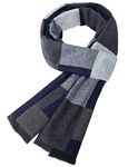 Justay Sowarm Winter Mens Scarf Cashmere Feel Scarves Warm Soft Fashion Business Plaid Scarf Gifts for Men