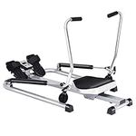 Goplus Hydraulic Rowing Machine, Full Motion Folding Rower with LCD Monitor, Adjustable Resistance and Full Arm Extensions for Home Use