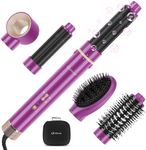 IG INGLAM Pro 5 in 1 MegaAIR Massage Blow Dryer Brush 110,000 RPM High-Speed Ionic Hair Dryer 40MM Air Automatic Curling Iron, Drying Curling Volumizing Straightening,Red