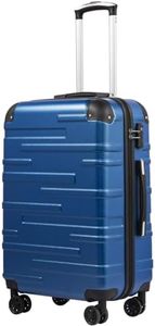 COOLIFE Hard Shell Suitcase with TSA Lock and 4 Spinner Wheels Lightweight Durable (Navy Blue, M(67cm 60L))