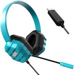 Gumdrop DropTech USB B2 On-Ear Headphone with Built-in Mic Designed for K-12 Students, Teachers and Classrooms– Drop Tested, Rugged and Reliable for an Enhanced Educational Learning Experience– Teal