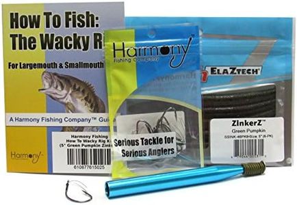 Wacky Rig Kit - Z-Man ZinkerZ 6pk + Wacky Weedless Hooks 10pk + Wacky Tool w/ 10 Wacky Rings + How to Fish The Wacky Worm Guide (Green Pumpkin)