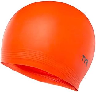 TYR Unisex Adult Black Cap, Florescent Orange