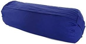 Large Yoga Bolster by iYogaprops | Yoga Bolster/Prop | Removable Organic Cotton Cover| Firm Support | Blue | 730mm Long x 230mm Diameter