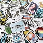 50Pcs Funny Fishing Decals Fish Sti