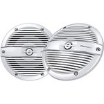 PIONEER CAR TSME650FC 6-1/2 inch 2-Way Marine Speakers (Pair) 200-Watt Max Power, IPX7 Rated, White Classic Grille Design