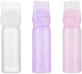 YC-GREHUN 3pcs 160ML Hair Dye Bottles, Refillable Empty Hair Dye Bottle Applicator with Graduated Comb, Shampoo Bottle, Hair Root Comb Applicator for Salon Hair Color (White Pink Purple)