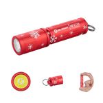 OLIGHT i3E EOS Pocket Torch 90 Lumens EDC Flashlights Compact Keychain LED Mini Torches Single AAA Keyring Light for Night and Carrying (Snowflake Red)