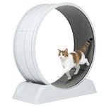 Oyajia Cat Wheel,30-inch Large Cat Exercise Treadmill Wheel with Brake and Carpeted Runway Running Wheel Teaser for Indoor Cats Interactive Toys for Running Walking Training,Includes Teaser Wand,Gray