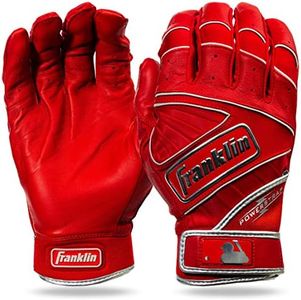 Franklin Sports MLB Batting Gloves - Powerstrap Chrome Adult Men's + Youth Batting Gloves Pair - Baseball + Softball Gloves - Red - Adult Extra Large