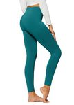 Conceited Fleece Lined Leggings Women - Regular and Plus Size Tights - Premium Fabric in Many Colors, Turquoise Teal, Large-X-Large