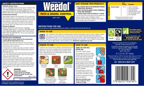 Weedol Path Weed Killer Concentrate – 6 Tubes for 60m² Patio & Garden