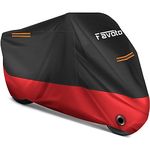 Favoto Motorcycle Cover Waterproof Outdoor - 104 inches Length All Season Universal Weather Sun Rain Protection Night Reflector with Lock-Holes & Storage Bag Motorbike Vehicle Cover, Red